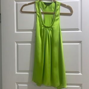Express Lime Green Silk Top Size Small